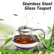 500-1100 мл стеклянный чайник большой из нержавеющей стали кофе травяной чайник с заваркой идеально подходит для любой кухни или офиса