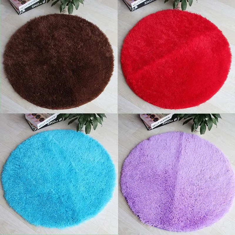 

80*80*4 cm 31.5*31.5*1.57Bedroom Mat Door Floor Carpet Puzzle Mat Fluffy Round Foam Rug Non Slip Shower Mats For Home Decor Mats
