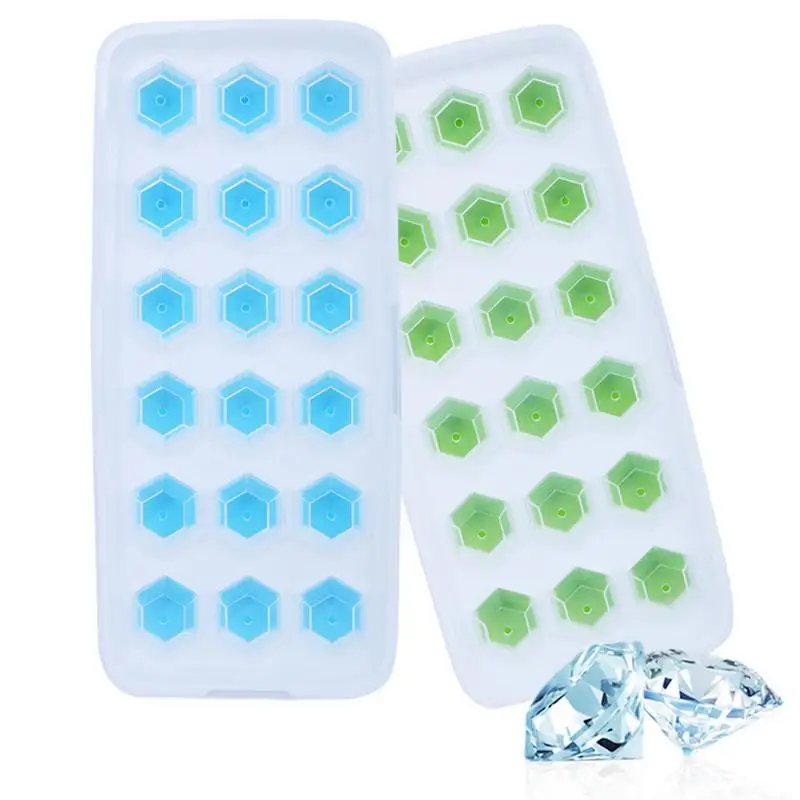 

18 Grid Ice Tray Practical Fashion Homemade Silicone Ice Cube Diamond Shape Cube Ice Mold Suitable For Milk Cola Juice Wine