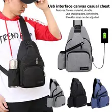 Usb зарядка Холщовая Сумка-почтальонка сумки с боковым карманом мужские повседневные нагрудные карманы на ремне дорожные сумки через плечо