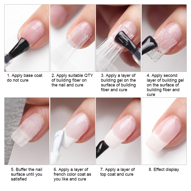 Fibernails стекловолокно для наращивания ногтей Акриловые наконечники Быстрое расширение Fibernails акриловые наконечники для маникюра DIY салонный набор инструментов для ногтей