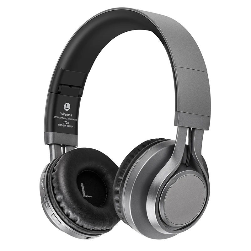 

BT-08 Head-Mounted Foldable Telescopic Wireless Bluetooth Subwoofer Headset support TF Card With Mic HIFI Stereo Headphones