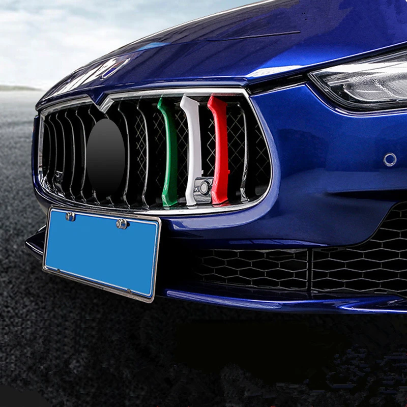 

3Pcs/Set Car Front Grille Trim Sport Strips Cover 3 Colors Decorative Strip Sticker For Maserati Levante 2018