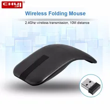 CHYI беспроводная эргономичная дуговая сенсорная компьютерная мышь 2,4 ГГц тонкая Портативная оптическая ПК Mause Usb 3d вращающаяся складная мышь для ноутбука