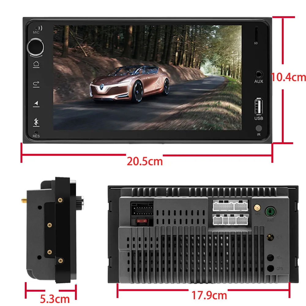 Top Hikity 2 din Android Car Multimedia GPS Navigation Car Radio Audio Bluetooth WIFI FM MP5 Radio Mirror Link Autoradio for Toyota 1