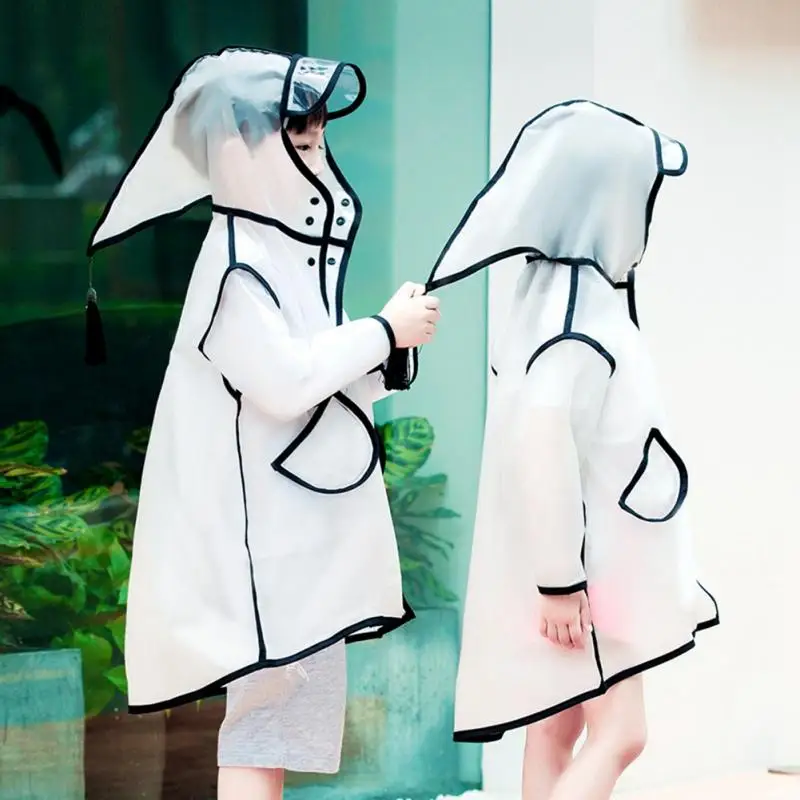 

Children's Raincoat Transparent Frosted Kids Raincoat Girl Waterproof Rainwear Outdoor Hiking Travel Rain Gear Coat For Children