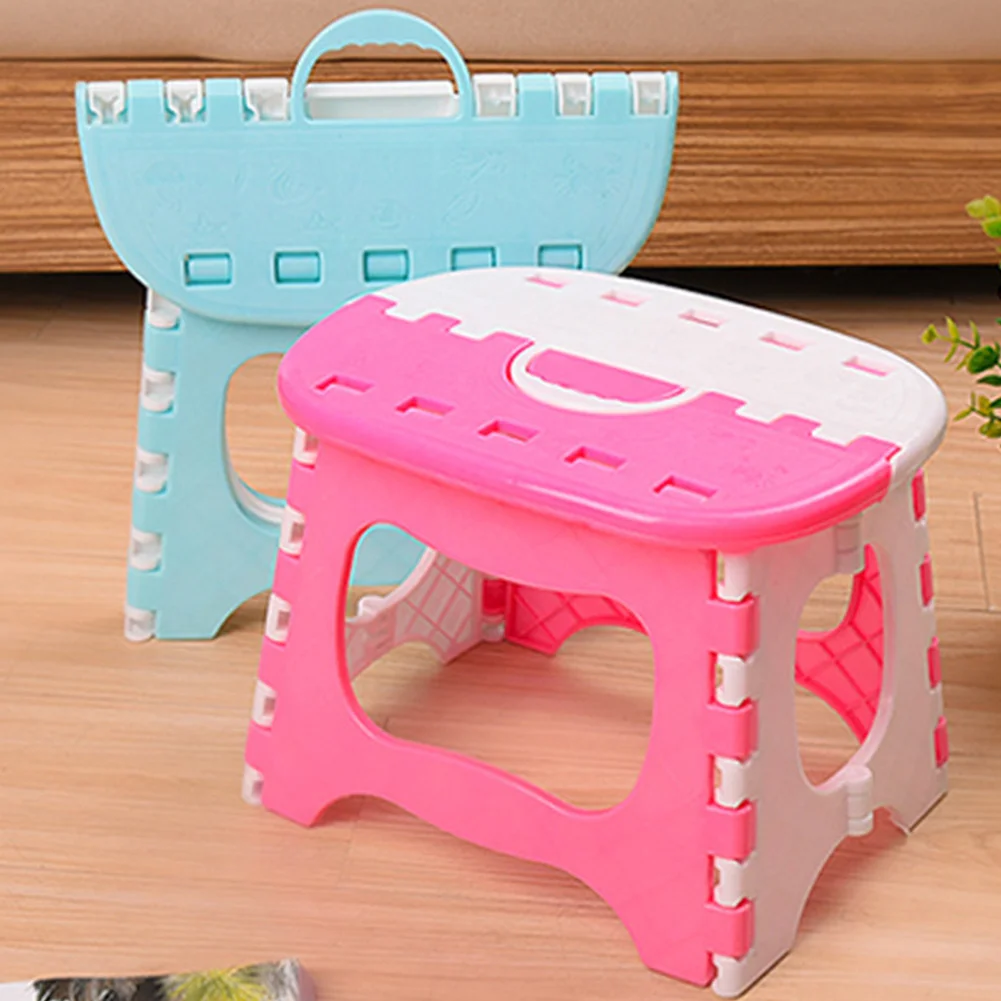 

Plastic Fishing Outdoor Anti Slip Lightweight Folding Stool Children Adult Portable Bathroom Use With Handle Seat Space Saving