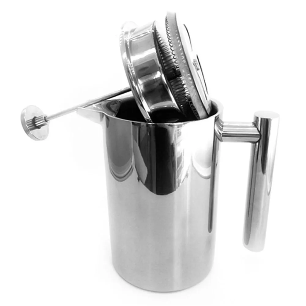 

Coffee maker French press Double walled stainless steel tea water pot 350ml 800ml 1000ml Permanent manual coffee grinder