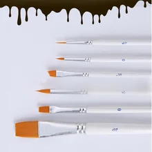 6 шт./набор, многофункциональная нейлоновая кисть для масляной акварели, гуашь, художественные кисти для рисования, школьные офисные товары для рукоделия