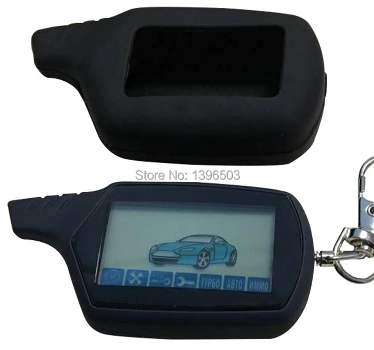 

Wholesale A91 2 way LCD Remote Control KeyChain + Silicone Case for Vehicle Security Two Way Car Alarm System Starline A91 Key