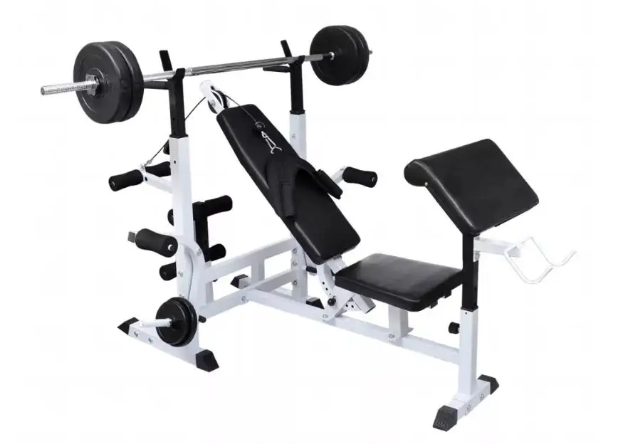 Vidaxl Multi Station Weight Bench Press Leg Curl Home Gym Weights