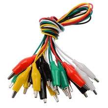 Mayitr 10pcs 5 Colors Alligator Clips Double-ended Crocodile Clips Test Lead Crocodile Electrical Clamps 50cm Testing Wire Clip 2 pcs sheathed alligator clips electrical diy test leads alligator double ended crocodile clips roach electrical jumper wire
