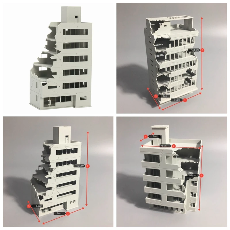 

Ruined Building 1/144 After War Modern Assembling Outland Model For Gift 3 Style