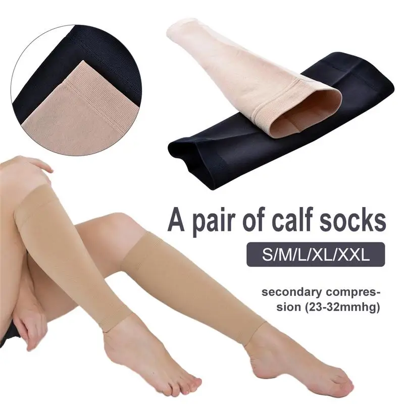 

Secondary Compression Calf Socks Anti-Curved Elastic Non-Slip Sleeve Footless Compression Basketball Socks Sport Protector