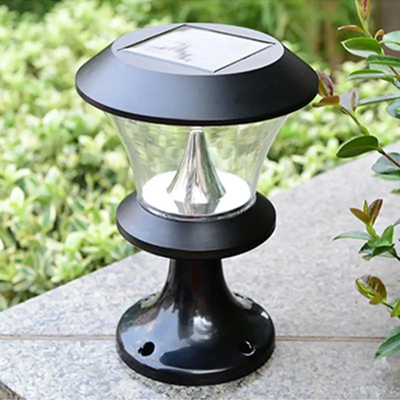 

AKDSteel 8 LED Solar Energy Column Head Landscape Lamp Round Decoration Light