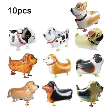 

10pcs/set Walking Farm Animals Foil Balloons Pig/dog/cat/sheep/dark/mouse/horse/chicken/rabbit Christmas Birthday Party Decor