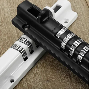 

Door Bolt Lock Sliding Combination Code Resettable For Gate Shed Garage Cabinet Safety Black White for Horizontal Vertical