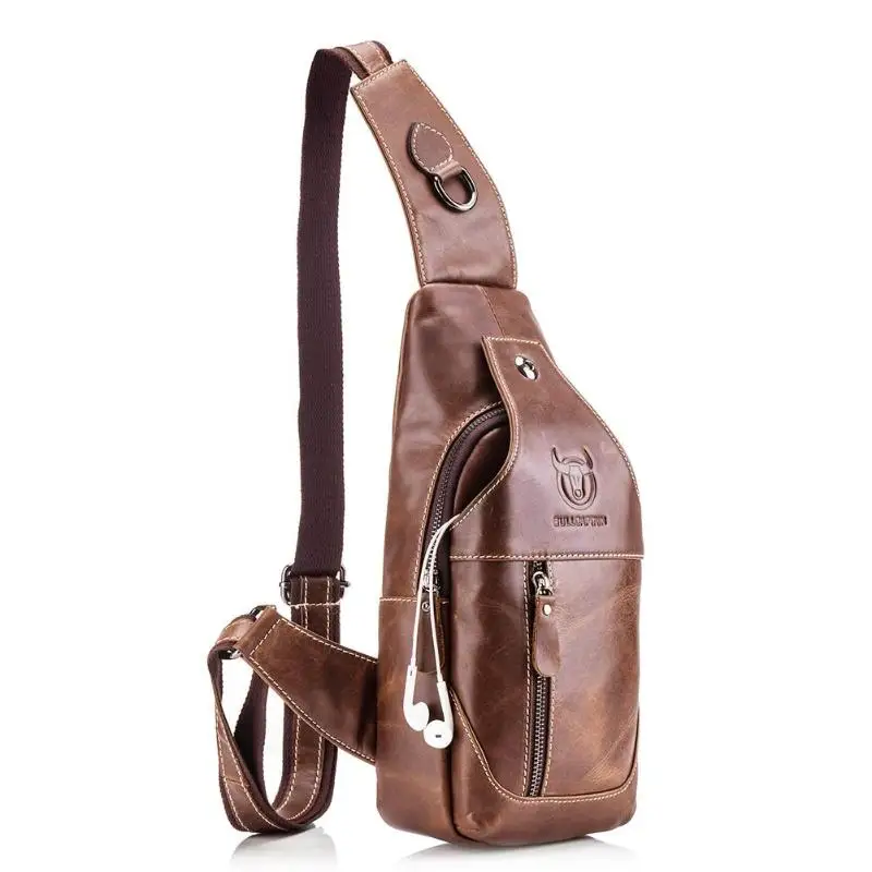 

Fashion Genuine Leather Chest bags for men Small casual messenger bag Brand Crossbody Waist Bags Designer Male Shoulder Bag