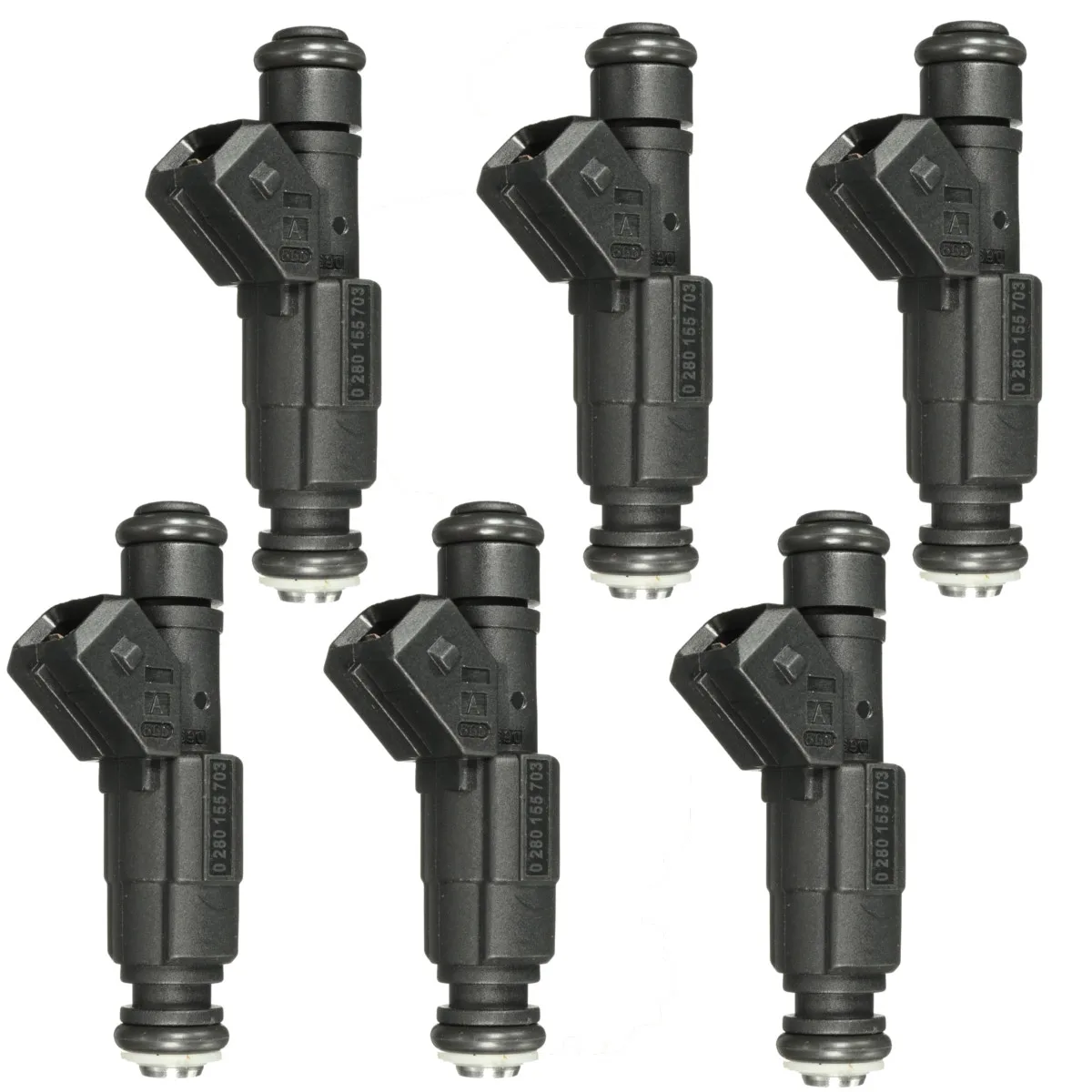 

6Pcs Upgrade High Impedance Fuel Injector Fuel Spray Nozzle 4-Hole 0280155703 for Jeep /Wrangler Cherokee 4.0L