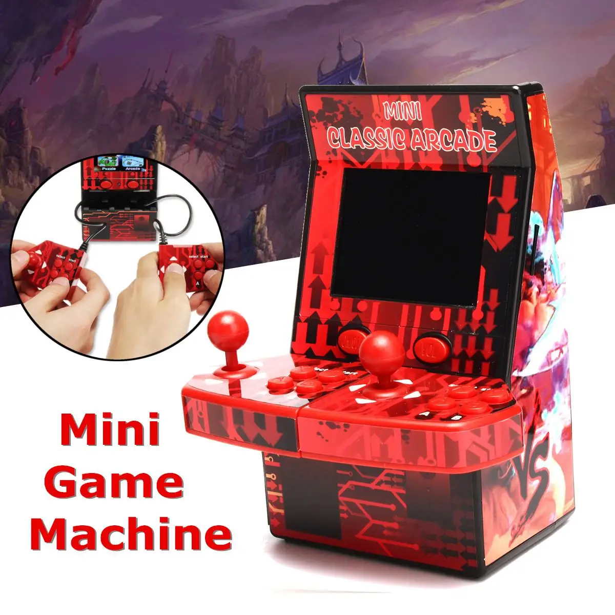 

Handheld Arcade Game Console Machine Built-in 183 Games Toys Portable Video Joystick for Games Player Accessories Kids Gifts