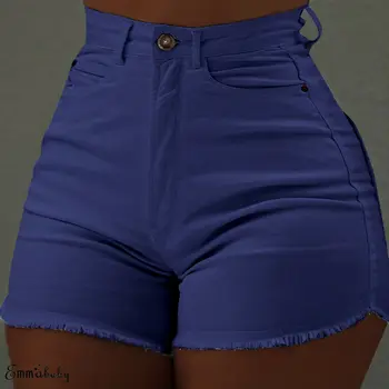 

Pants 2019 New Brand New Summer Women High Waist Hot Beach Solid Button Pockets Pants Bodycon Trousers