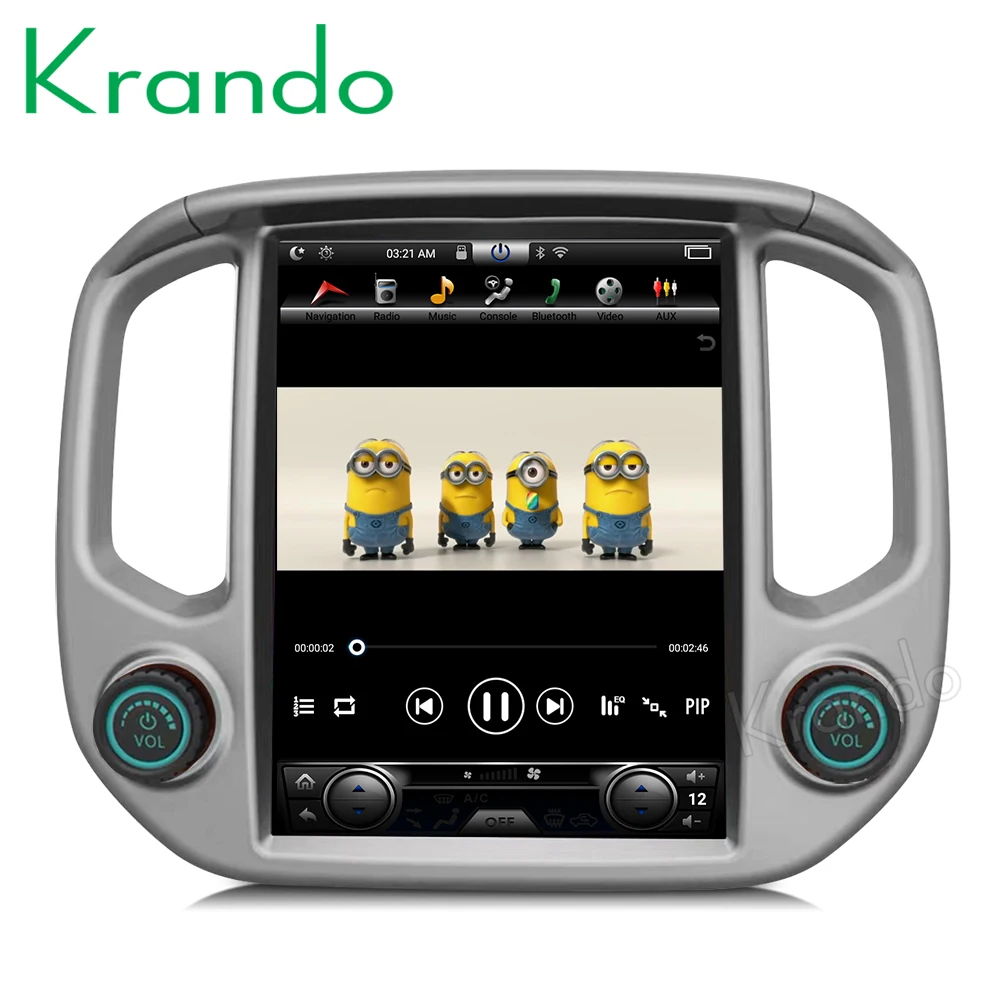 Krando автомобильный радиоприемник gps android 7,1 для GMC CANYOU для Chevrolet Colorado Tesla вертикальный 12,1 ''экран навигационная мультимедийная система