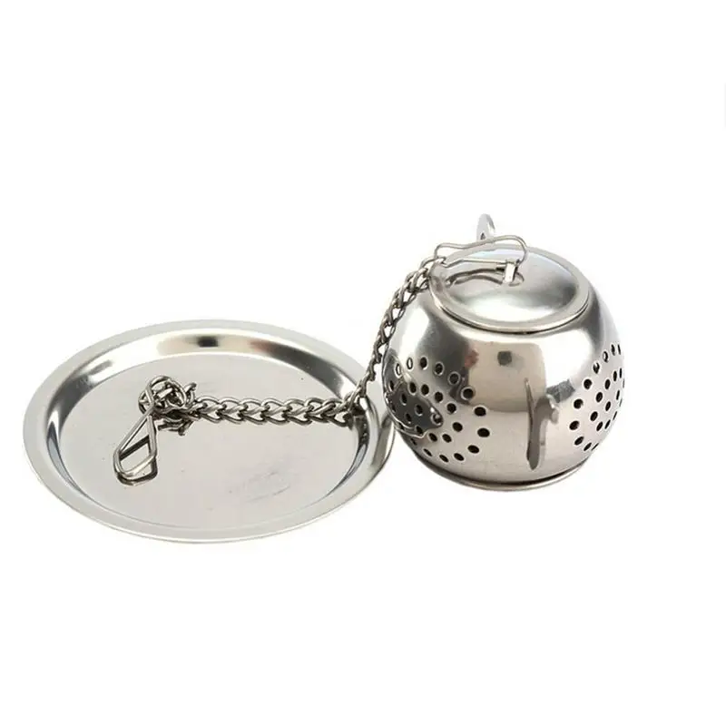 Stainless Steel Tea Infuser Reusable Loose Leaf Mesh Tea Filter Tea Strainer with Lid and Extended Chain Hook