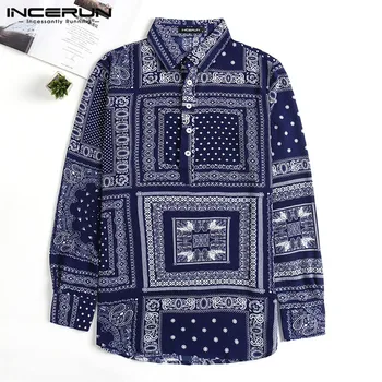 

Streetwear Harajuku Men Shirts Long Sleeve Autumn Tee Shirts Ethnic Shirts Casual Hawaiian Camiseta Hombre Loose Fit Hiphop
