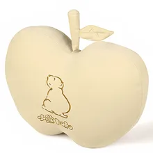 Apple Shape Hold Pillow Throw Pillow Car Cushion with Bear Pattern(Khaki