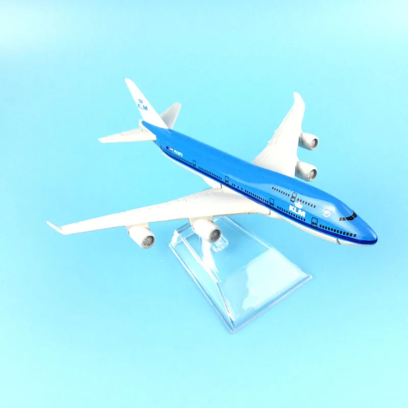 Модель самолета 16 см KLM Королевский голландский Боинг 747 модель 1:400 Литые