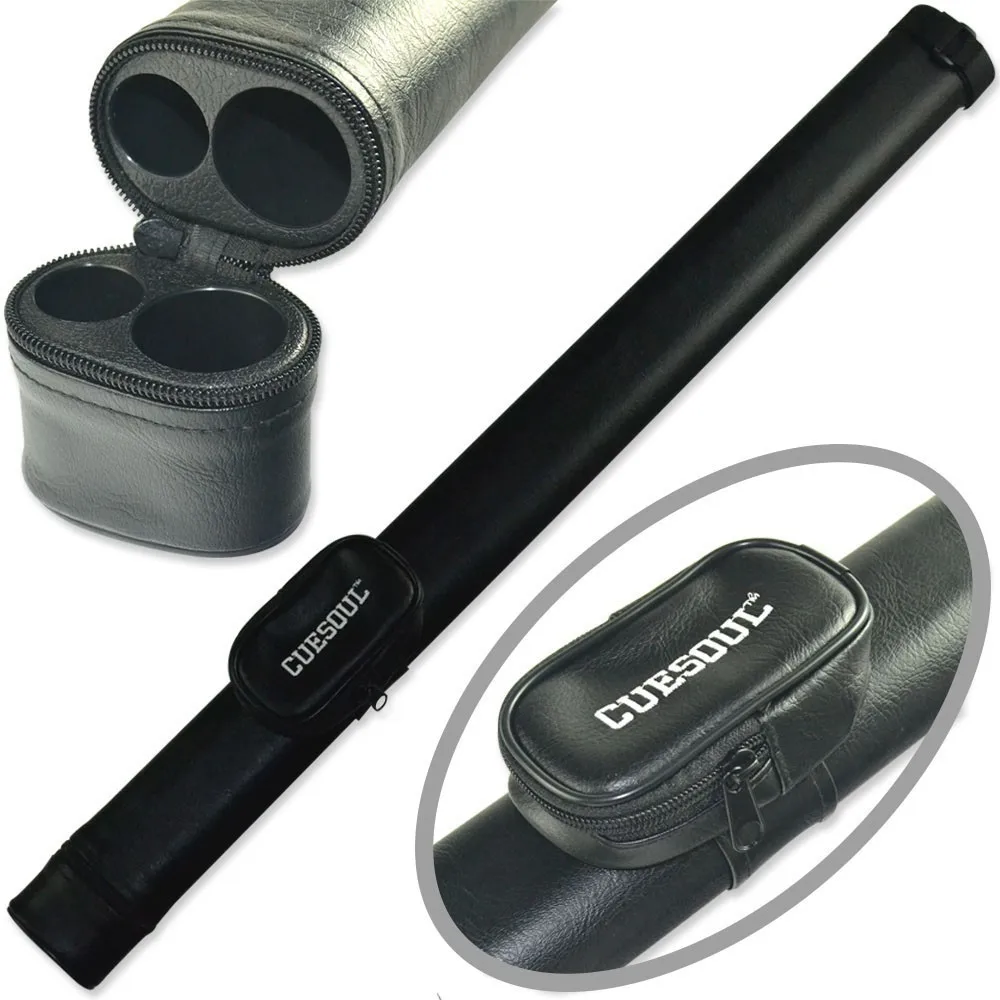 

Two Tone Pool Cue Tube Case 1 Butt 1 Shaft Billiard Cue Canister For 1/2 Jointed Pool Cue Stick Case Black Color