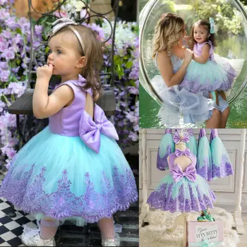 

Pudcoco Girl Dress 6M-5Y US Kids Baby Girls Lace Bow Princess Tutu Dress Ball Gown Party Bridesmaid Dress
