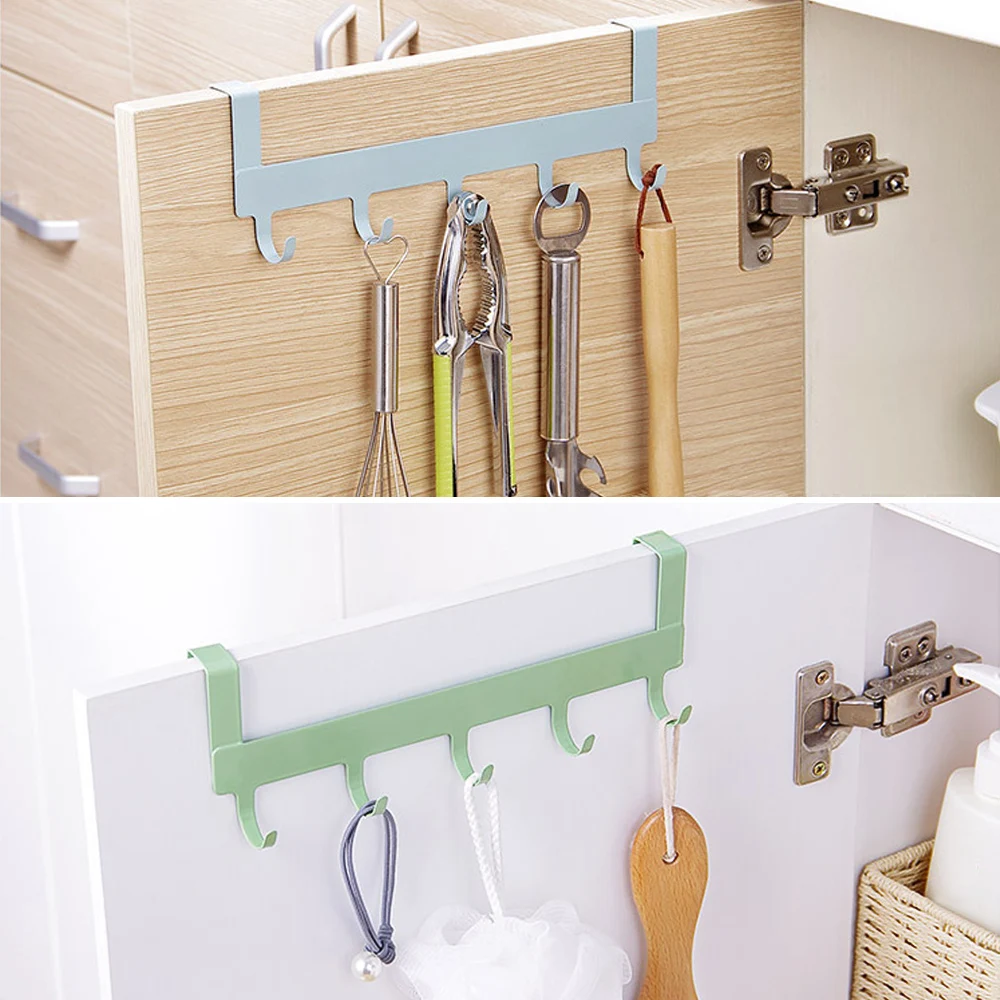 

Kitchen Bathroom Door Hook Multifunctional Hanging Hooks Keys Coat Holder Robe Hook Towel Clothes Hook Rack