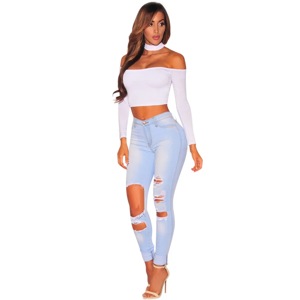 2019 Jeans of Women High Waist Skinny Pencil Denim Pants Ripped Hole Elastic Stretch Jeans Women Sexy Casual Jeans Plus Size 2019 Jeans of Women High Waist Skinny Pencil Denim Pants Ripped Hole Elastic Stretch Jeans Women Sexy Casual Jeans Plus Size