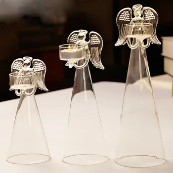 

Mxmade European Originality Clifford Angel Arts And Crafts Transparent Glass Candlestick Suit Romantic Wedding