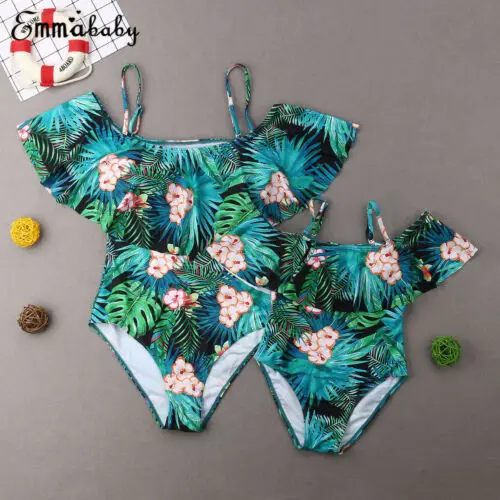 

Family Matching Mother Daughter Bikini Women Girl Bandage Swimsuit Swimwear Set