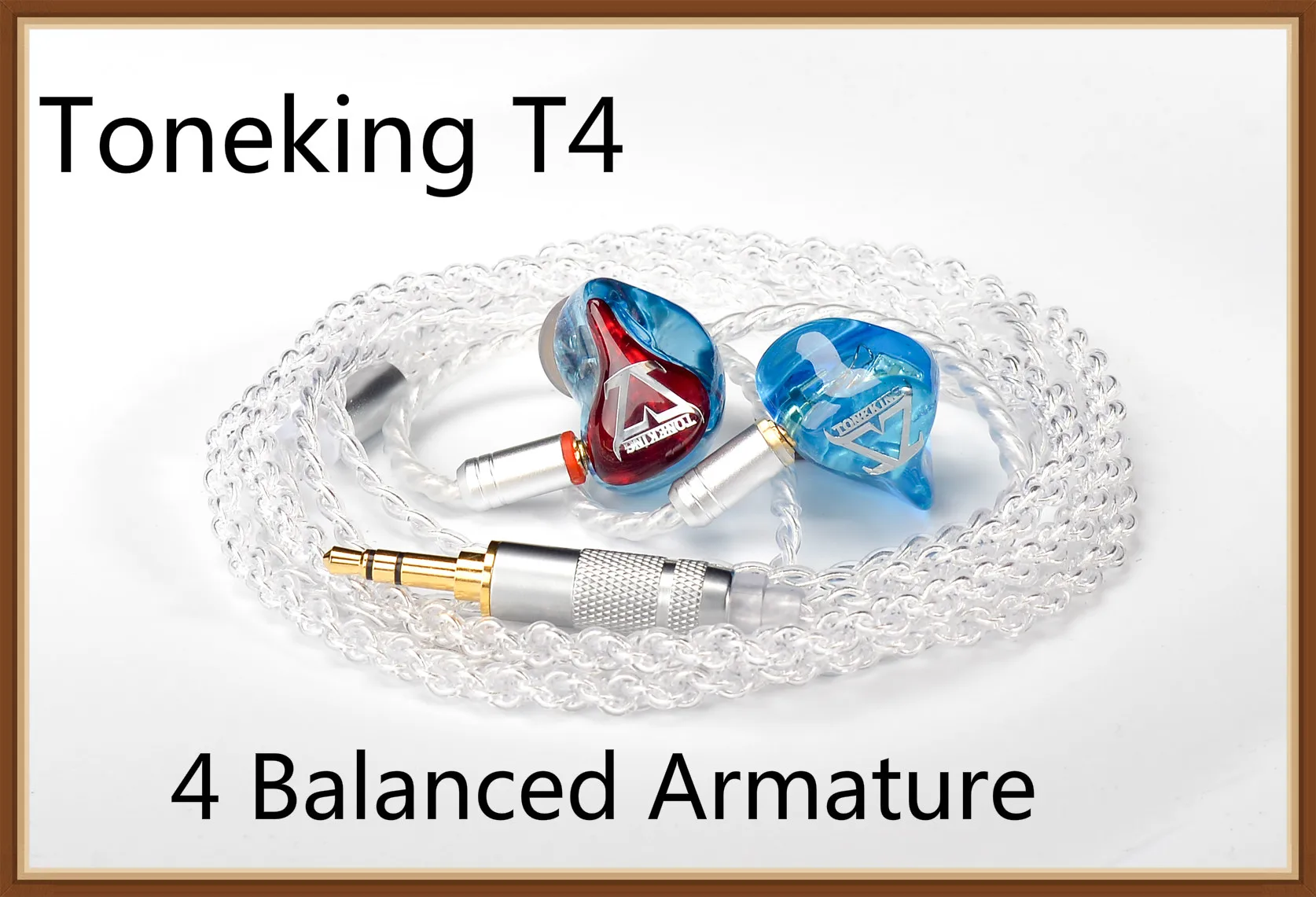 TONEKING T4 4BA Hifi Music Studio In Ear Earphone 4 Balanced Armature HIFI Monitor Stereo MP3 Earbuds w/ MMCX Cable | Электроника