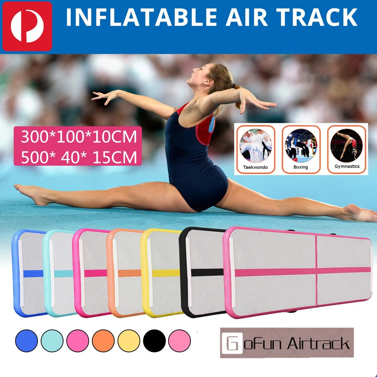 التمارين الرياضية قابلة للنفخ AirTrack تراجع الهواء المسار الطابق الترامبولين مضخة هواء كهربائية للاستخدام المنزلي/التدريب/التشجيع/الشاطئ