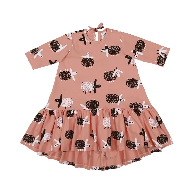 Kukukid/Детское платье; коллекция года; сезон весна-лето; платья-пачки с короткими рукавами и принтом героев мультфильмов для девочек; новая модная одежда из хлопка для маленьких детей