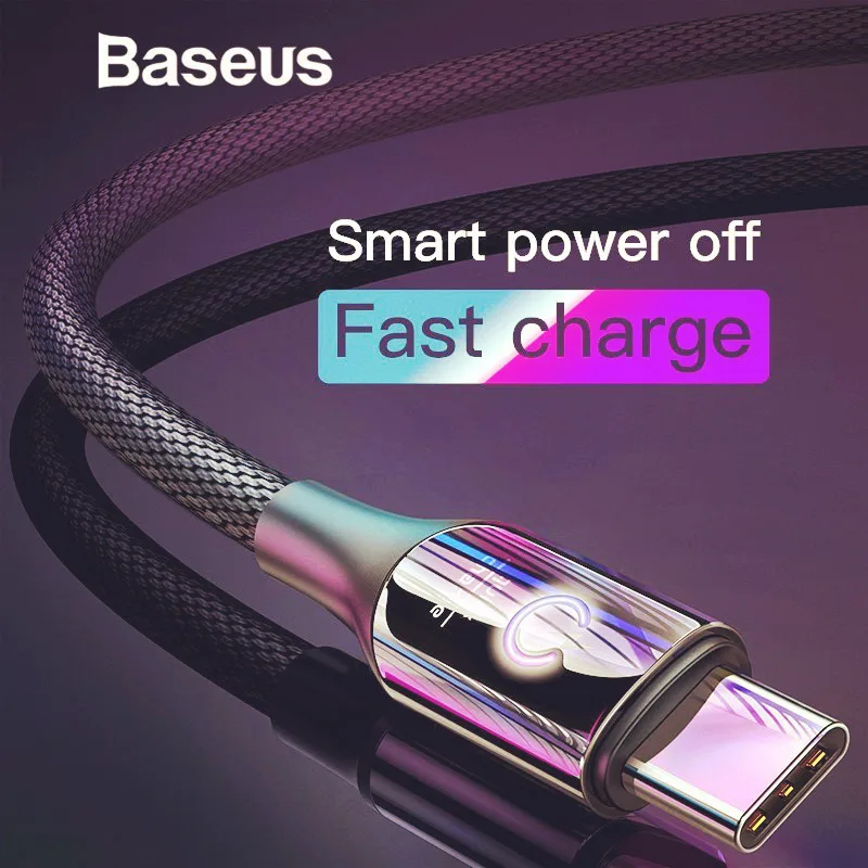 

LED USB Type C Cable For Huawei Mate 20 Pro 3A Quick Charge 3.0 For Samsung Note 9 S9 Smart Power Off Type-C/USB-C Phone Devices