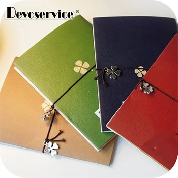 

1Pcs Clover Leaf Notebook Kraft Paper Travel Journal Vintage Diary Schedule Note Book Diary Students Gift Office School Supplies