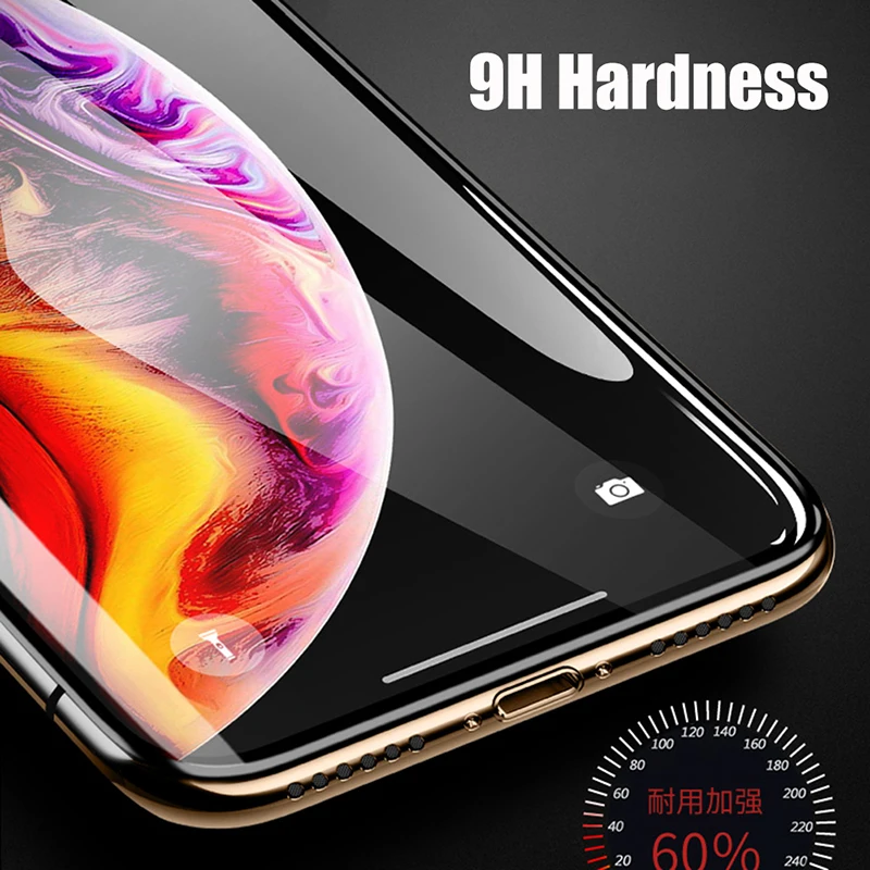 10D закаленное стекло для iPhone XR XS MAX X защита экрана закругленные края полное