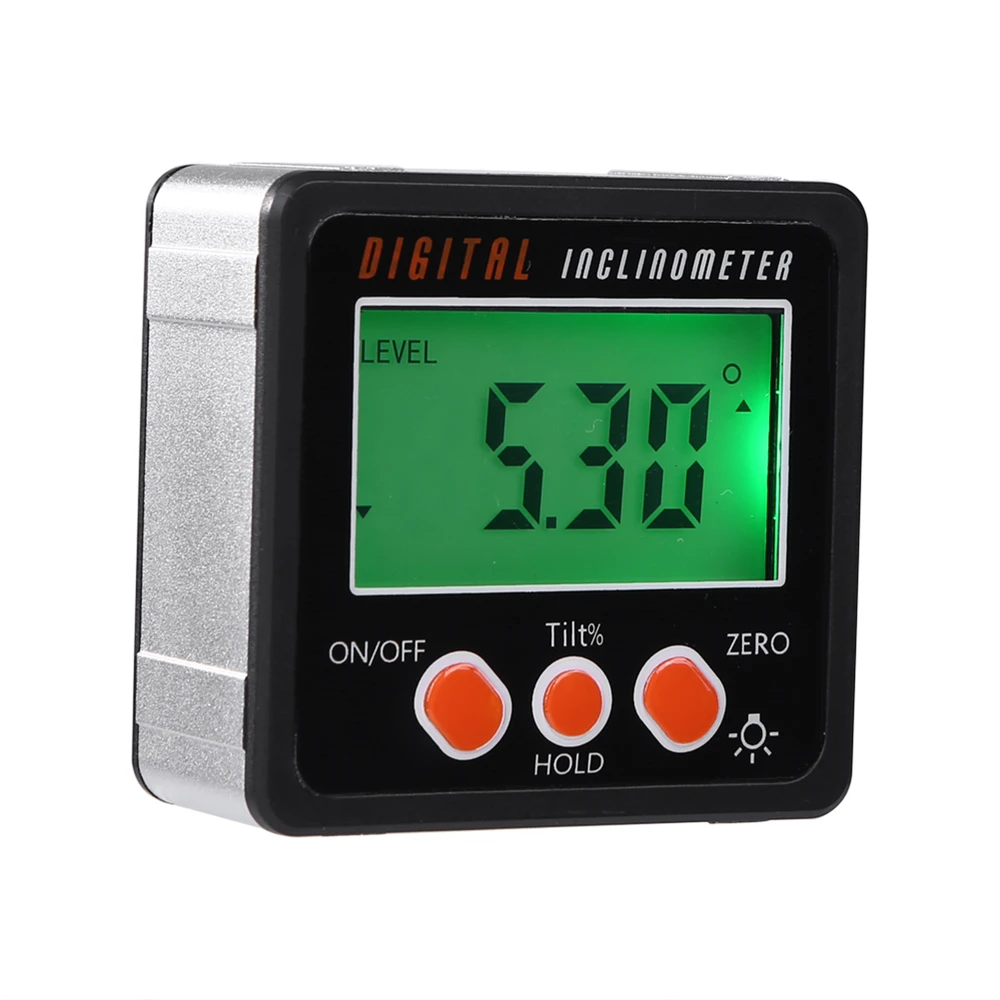 

Digital Inclinometer 0-360 Angle Triangle ruler Electronic Protractor Aluminum Alloy Shell Box Angle Gauge Meter Magnets Base