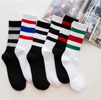 

2019 Newest Hot Mens Novelty Stripe Pattern Funny Hot Hip Hop Soft Cotton Skateboard Socks