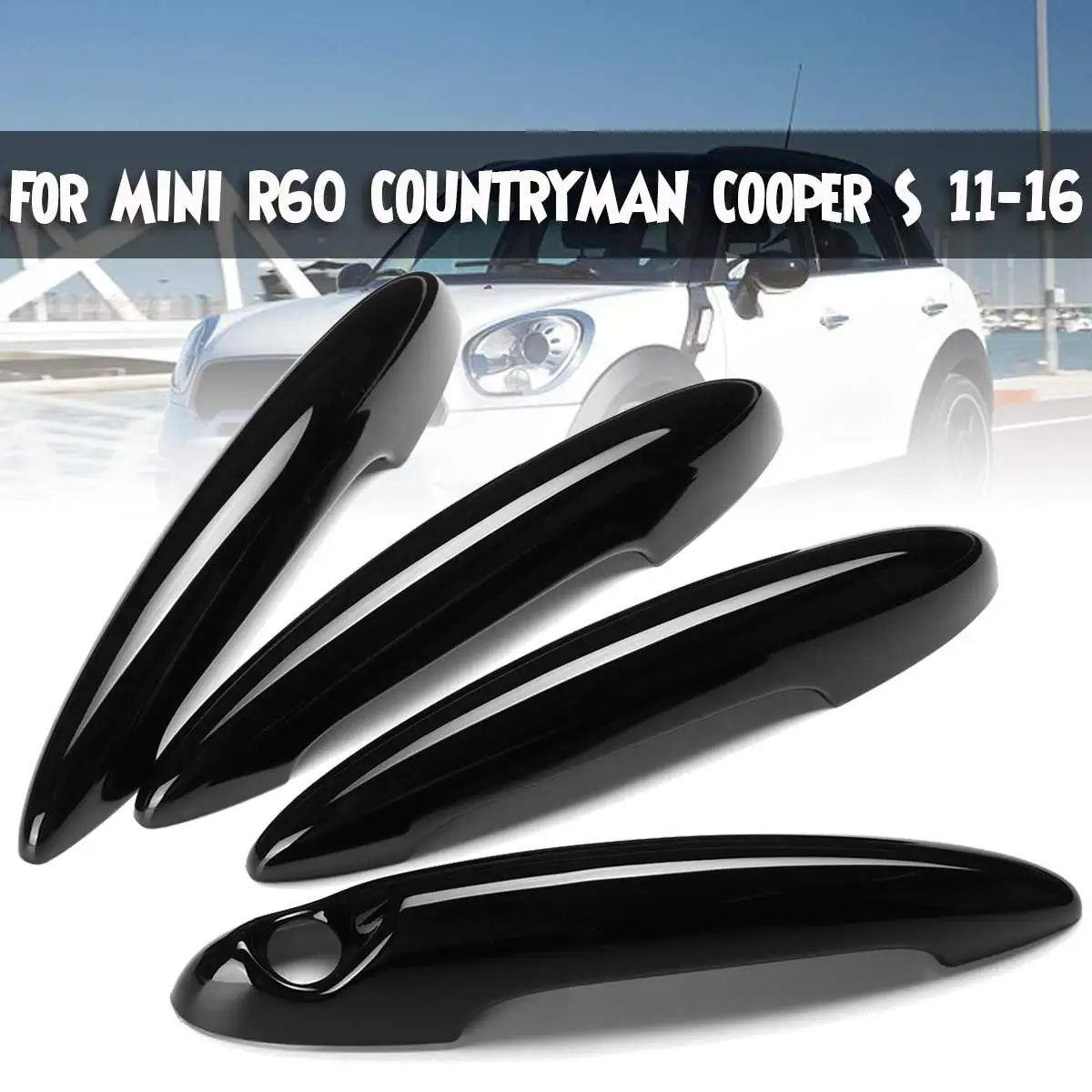 2 piezas cubierta de la manija de la puerta para BMW para Mini para Cooper S 11-16 piezas de Exterior de automóvil negro cubierta de la manija de la puerta Trim 2 piezas cubierta de la manija de la puerta para BMW para Mini para Cooper S 11-16 piezas de Exterior de automóvil negro cubierta de la manija de la puerta Trim