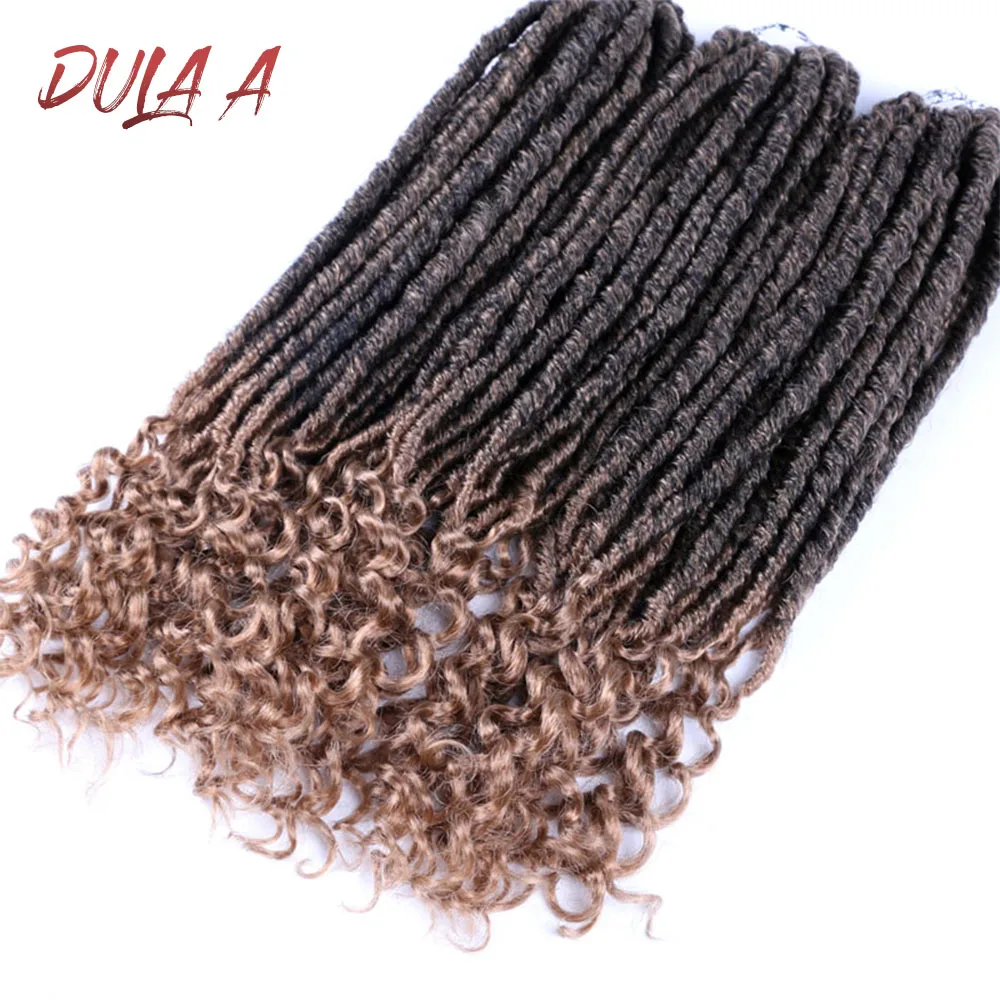 Dula A 20 дюймов мягкие Faux locs Curly End кроше плетение волос синтетические волосы наращивание 24 подставки/упаковка богини замки