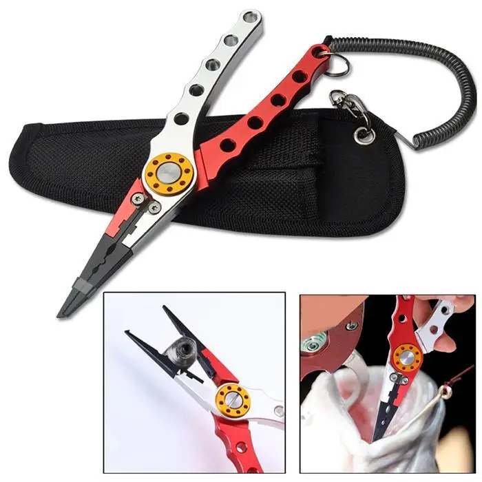 

Portable Multi Function Fishing Pliers Fish Hook Remover Aluminum Fishing Pliers Hook Remover Braid Line Cutting