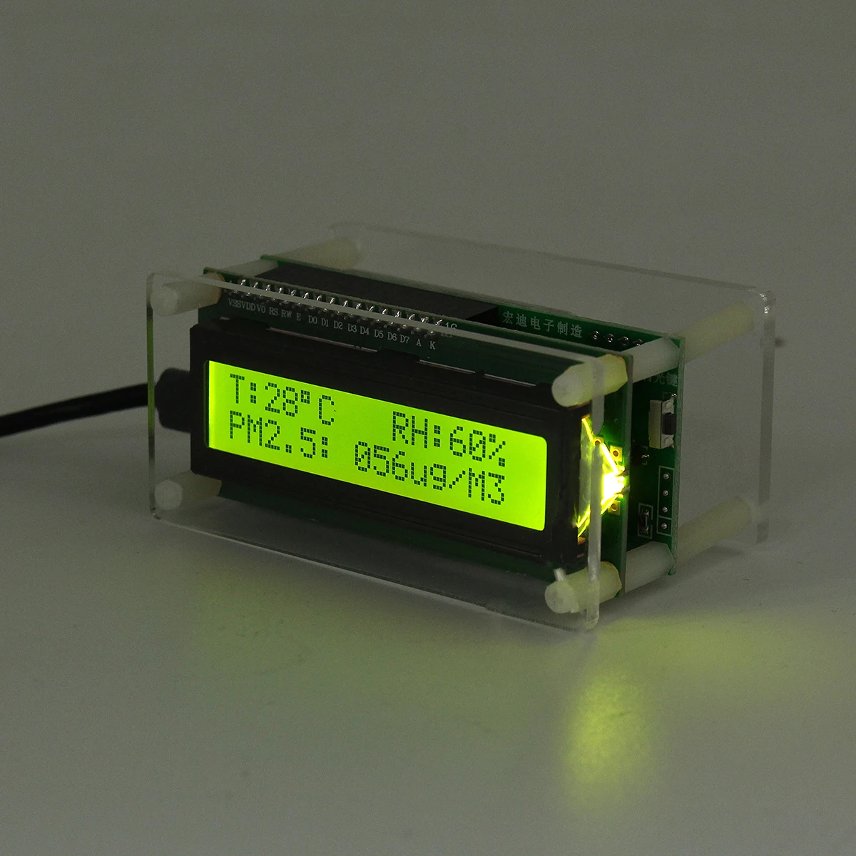 

PM2.5 Detector 5V LCD Screen Display PM2.5 Temperature Humidity for Home Car Office Simple to Use Energy Saving Gas Analyzers