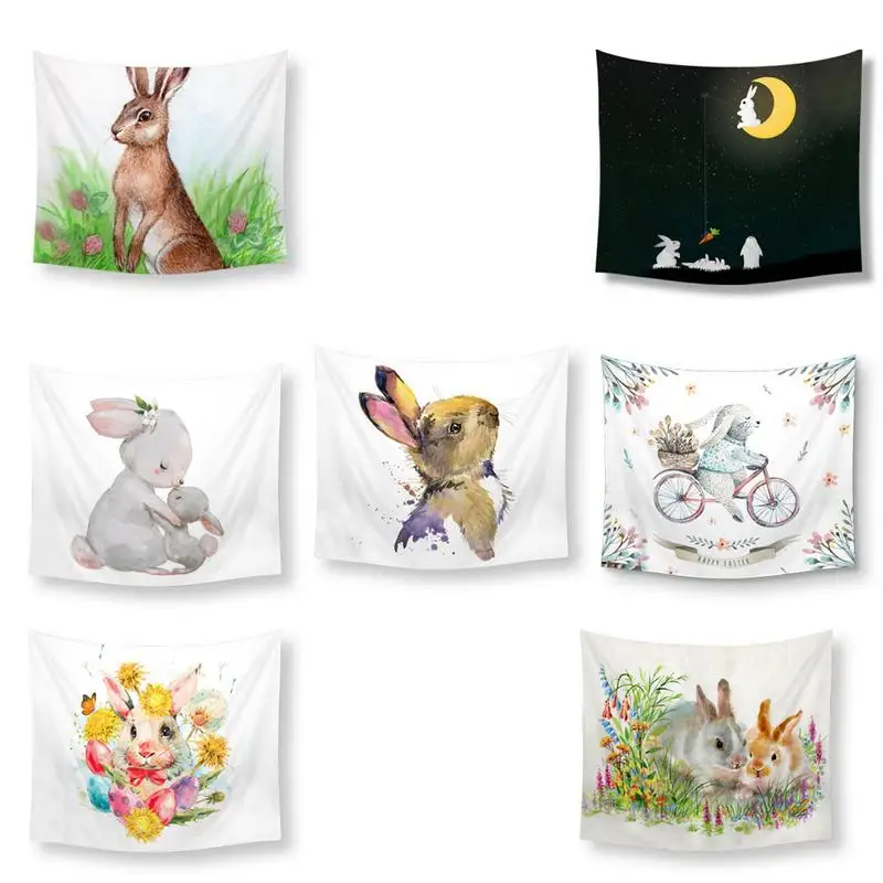 

Rabbit Digital Print Tapestry Wall Hanging Sandy Beach Throw Rug Blanket Beach Towel Tablecloth Home Decoration