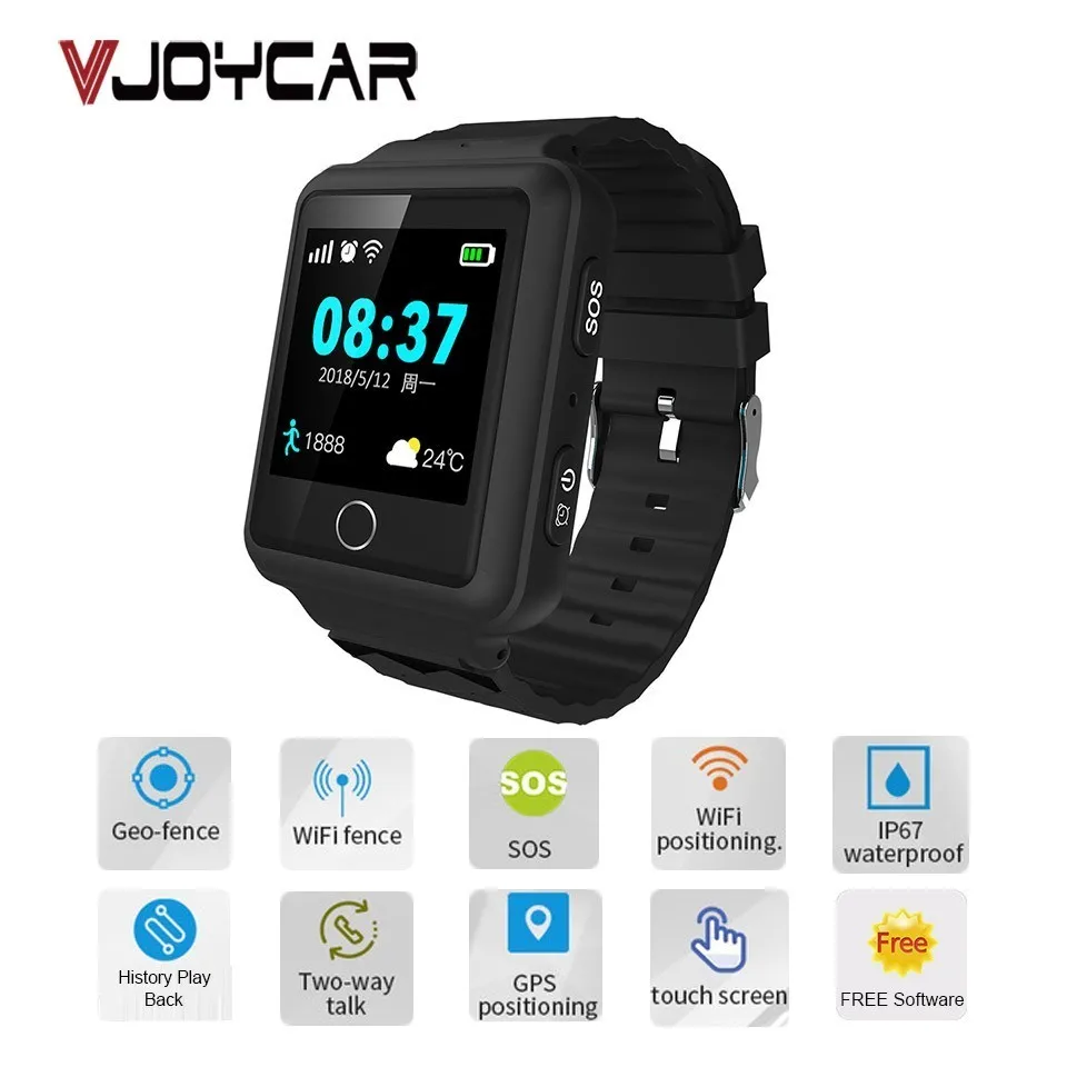Умные наручные часы VJOYCAR V38 браслет с GPS трекером SOS детские двусторонний звонок